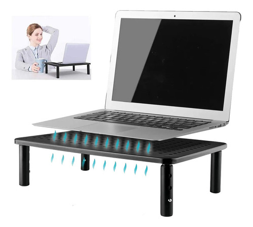 Base Monitor Soporte 3niveles Notebook Pc Ajustable Organiza