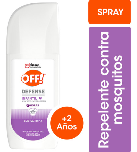 Off! Defense Infantil Repelente Insectos Niños Aerosol 100ml