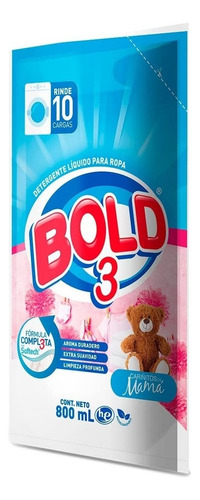 Detergente Liquido Para Ropa Bold 3 Cariñitos De Mamá 800ml