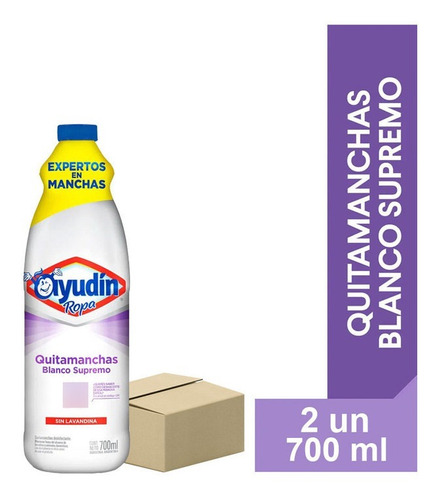 Quitamanchas Ayudin Ropa Blanco Supremo Botella 2un X 700 Ml