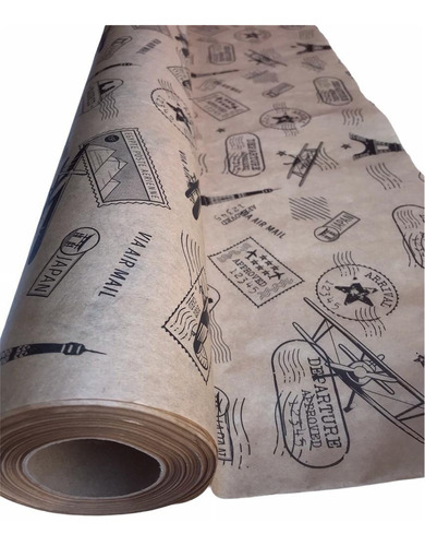 Papel Kraft Regalo Rollo De 70cms X 100 Metros