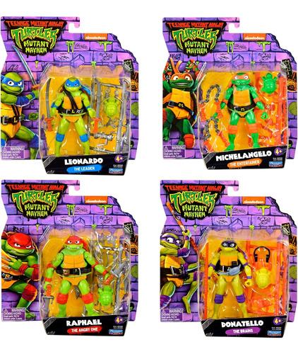 Figura Tortugas Ninja Paquete De 4 Donatello Rafael Leonardo