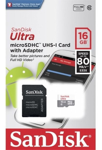 Memoria Microsd 16 Gb 100% Original Clase 10 Nueva Sellada