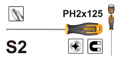Destornillador Estria Pta Magnetica Ph2x125mm (1/4x5) Ingco