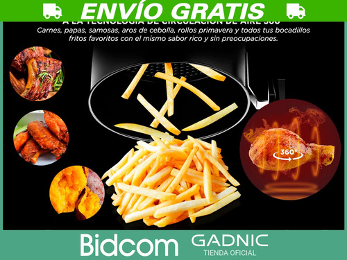 Freidora Eléctrica De Aire Sin Aceite + Pinza Gratis 1400w