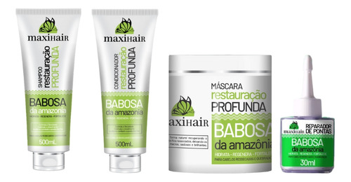 Kit Babosa Da Amazonia Maxihair Shamp+cond+masc+rep Pontas