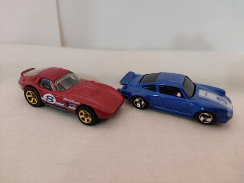Lote De 2 Carritos Uno Shelby Cobra Daytona Y Porsche 911. (Usado)