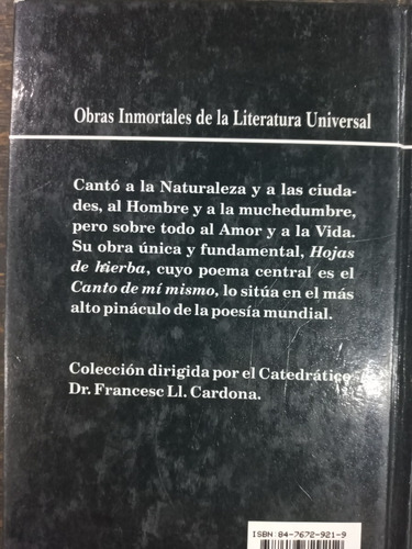 Imagen 2 de 5 de Hojas De Hierba / Canto De Mi Mismo * Walt Whitman *