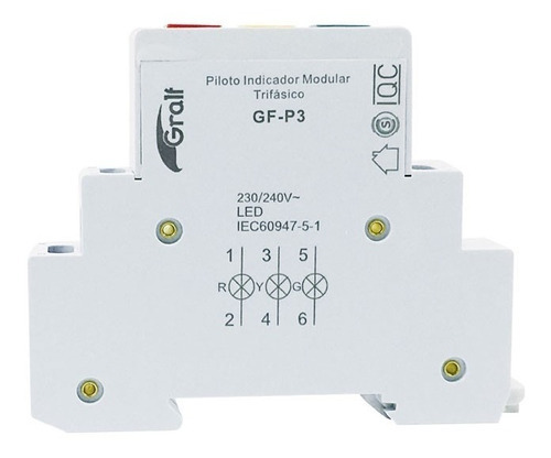 Piloto Trifásico Riel Din Indicador Modular Gralf Gf-p3