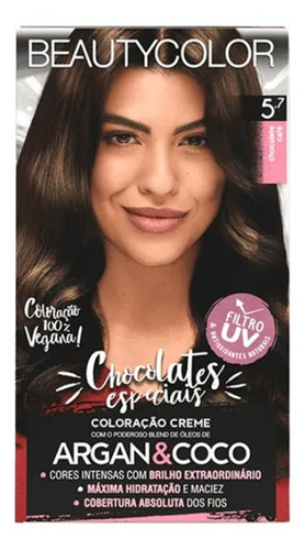 Kit Tintura Beautycolor  Coloração creme tom 5.7 chocolate café