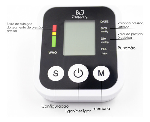 Dispositivo Digital De Verificação De Pressão Arterial De 1 Unidade & Pulsação