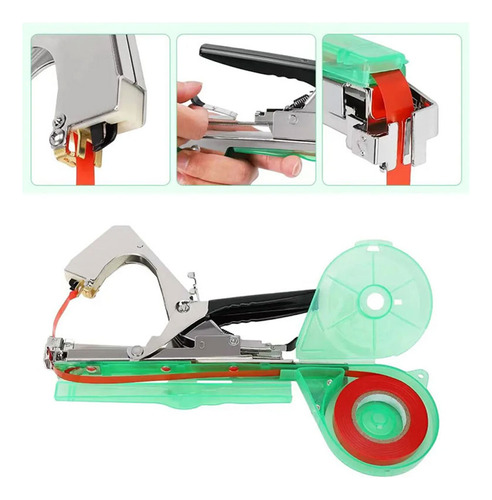 Alceador Grampeador Uva Tomate Ramos + 10 Fitas + Grampos