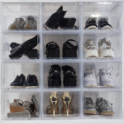 Imagen 1 de 10 de Cajas Organizadores Zapatos Acrilico Con Iman 35x20x25cm