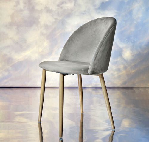 Silla Comedor Tapizada Moderna Zamibia Myanmar Wood Thea Asiento Vison
