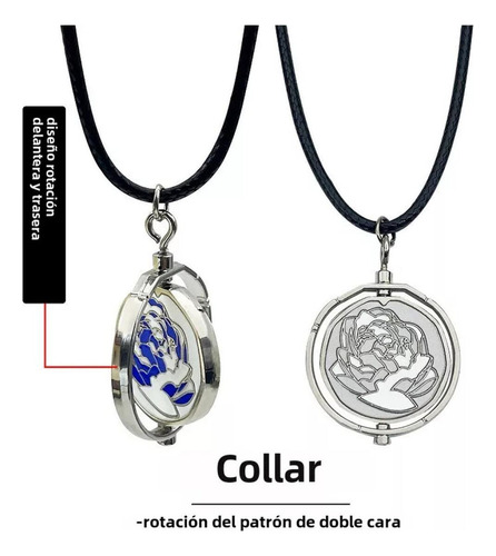 Zlj Collar Arcano Rosa Azul, Collar Arcano Giratorio