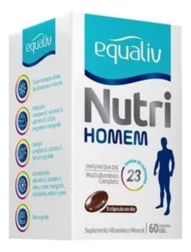 Suplemento Alimentar Nutri Homem C60 Caps - Equaliv Neutro