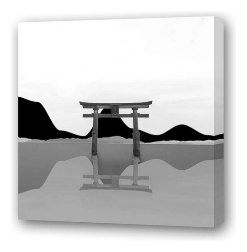 Cuadro 30x30cm Japones Puerta Torii Paisaje Minimalista