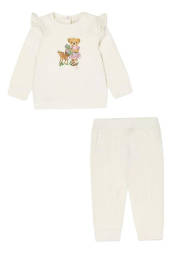 Conjunto Moletom Polo Ralph Lauren Original Importado Menina Bege 9m