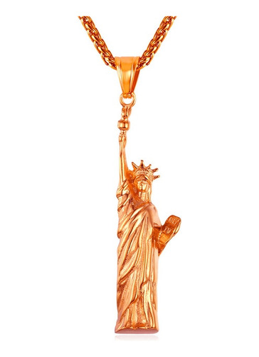 Collar De La Estatua De La Libertad Americana Stea Rose Gold