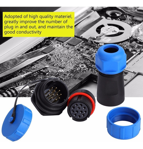 Conector De Enchufe De Enchufe De Plástico Impermeable De 12