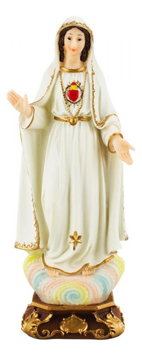 Sagrado Coração De Maria Imagem Religiosa 23 Cm Cor Branco
