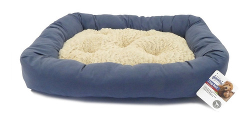 Cama Rectangular Para Perro  68 X 43 Cm Azul Mediana