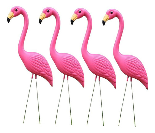 4 Piezas De Plástico Flamingo Césped Jardín Pradera