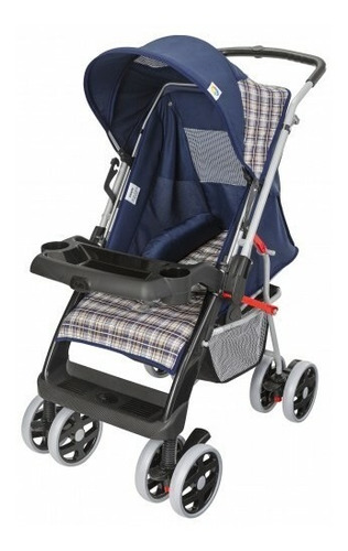 Carrinho de bebê de paseio Tutti Baby Thor Plus azul-new com chassi de cor preto