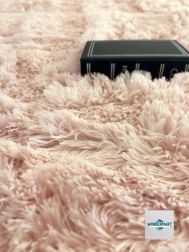 Alfombra Peluda 2 X 1.50 M Nórdica Pelo Largo Antideslizante 2 M 1.5 M Nórdico Rosa Claro