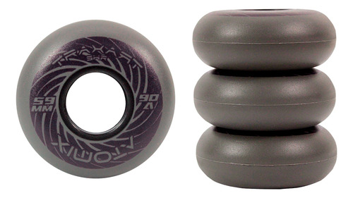 Jogo De Rodas Traxart Street Atomix Cinza E Roxa 59mm/90a