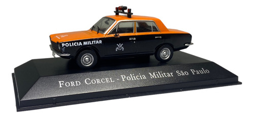 Miniatura Gurgel Ford Corcel 76 Polícia Militar Sp Ed.13 Cor Preto E Laranja