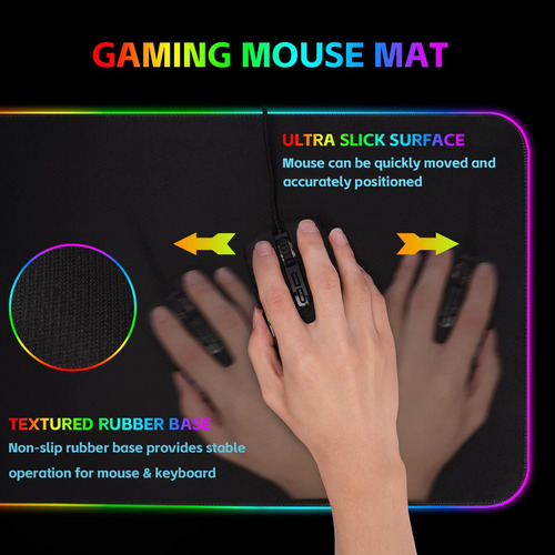 Rgb Gaming Mouse Pad, Alfombra De Mouse De Juego Extra Grand