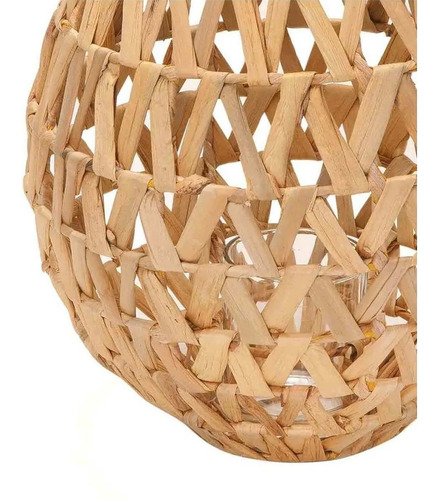 Imagem 4 de 6 de Lanterna Decorativa Em Fibra Natural Tendência 13944 Mart