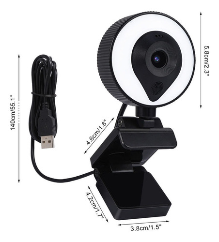 Cámara Web 2k Teraware W21, Iluminación Led Incluida