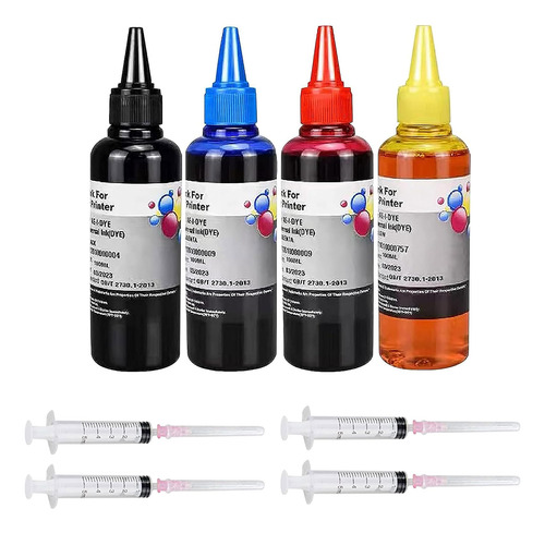 Tinta Recarga P/ Impresoras Hp, Canon, Epsn, Brother 4x100ml