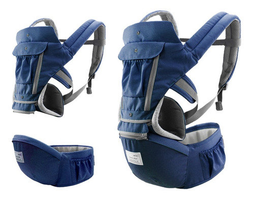 Portador Ergonômico De Bebê Bolsa Canguru 3 Em 1 Azul Água