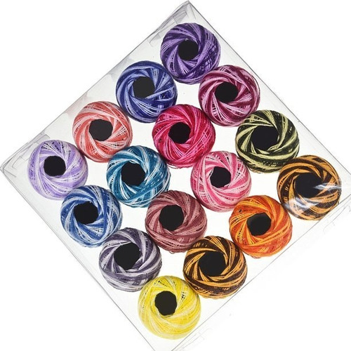Pack De 16 Hilos Perle Matizado Para Bordado En Caja