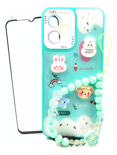 Case Ositos + Mica Cristal Para Samsung Galaxy A05