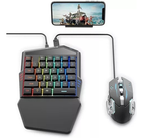 Kit Gamer Teclado Con Mouse Bluetooth 4 En 1 Celular Tablet 