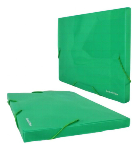 Lama/ Trama Caja Oficio Con Elástico Lisa Spring Lomo 2 Cm Color Verde