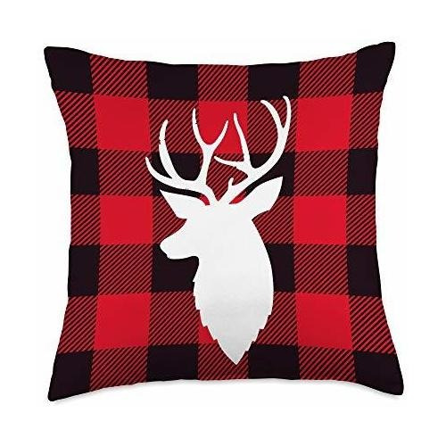 Buck Deer Christmas Gift Mujeres Red Buffalo Plaid Reno...