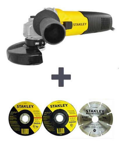 Pulidora Stanley 4 1/2 710w Estuche Plastico + 5 Discos De C