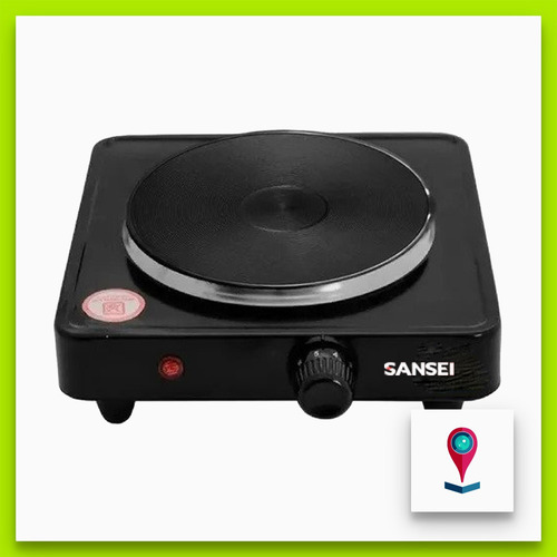 Imagen 3 de 3 de Anafe Eléctrico Sansei Ansn1cbn Negro 1000w