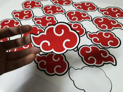 Calcos Stickers Nubes Akatsuki Naruto 20 Uni Troquelado