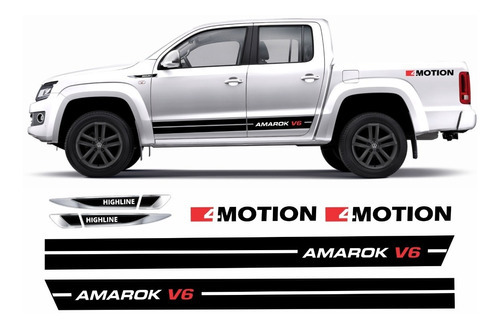 Kit Adesivo Amarok 4motion V6 Faixa Lateral E Aplique Ama130 Cor Adesivo Amarok