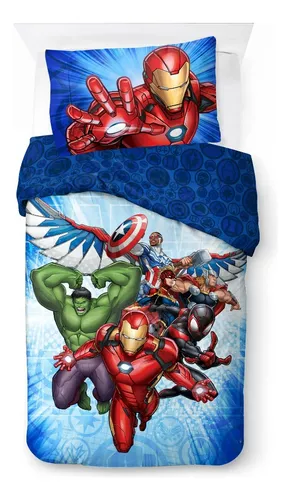 Edredón Infantil MARVEL Avengers Cama 90 cm Azul