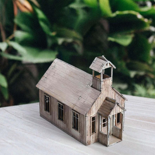 1/72 Escena De Arquitectura De Iglesia De Casa De Madera En