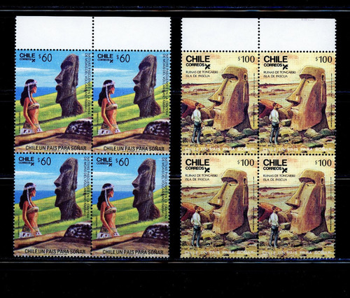 Sellos Postales De Chile. Bonita Serie Isla De Pascua. 1986.