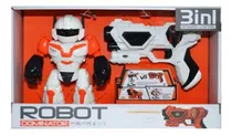 Comprar Robot Juguete Electrónico Con Luz Y Sonido + Pistola Color Blanco