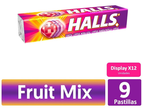 Mentas Halls Fruit Mix Display X12 Uds.